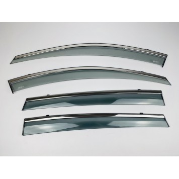 Дефлекторы окон Toyota Rav-4 2013-2019 с нерж. хром полоской-2